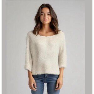 Vince Camuto Fuzzy Eyelash Sweater Small